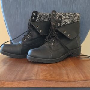 Rampage Black and Gray Combat Boots